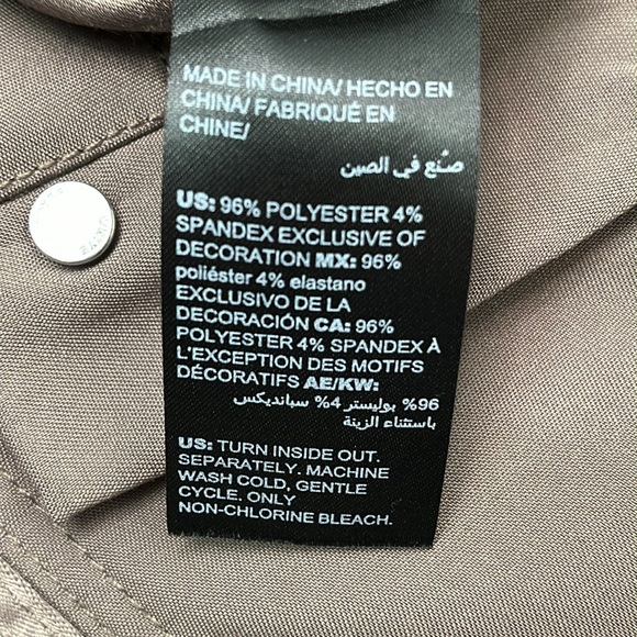WHITE HOUSE BLACK MARKET Satin Panel Taupe Utility Straight Crop Pants Sz 4L - Picture 11 of 16